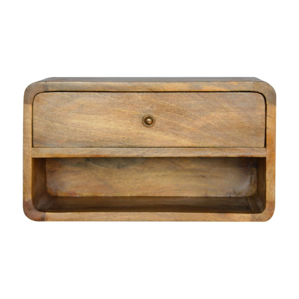 Curve Upper Slot Floating Nightstand Unique Piece Furniture