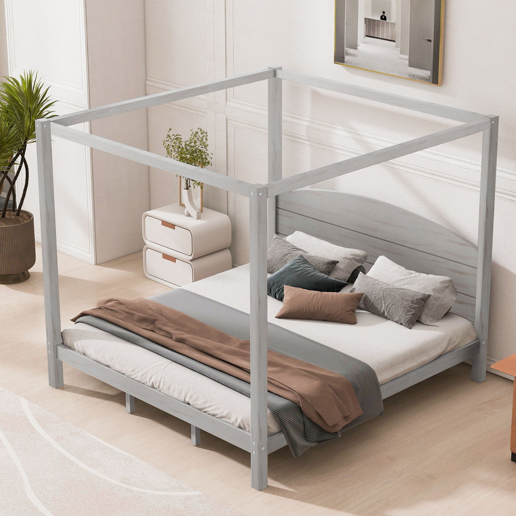 anopy Platform Bed With Headboard And Support Legs Unique Piece Furniture