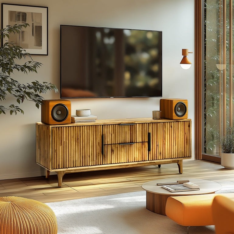 Bosk Wood Fluted TV Stand Megsu