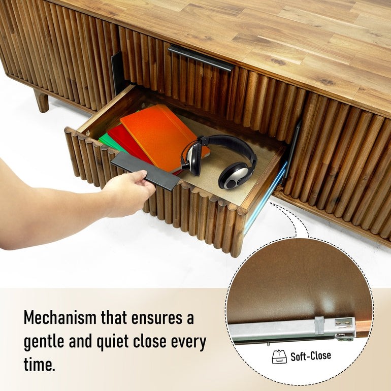 Bosk Wood Fluted TV Stand Megsu