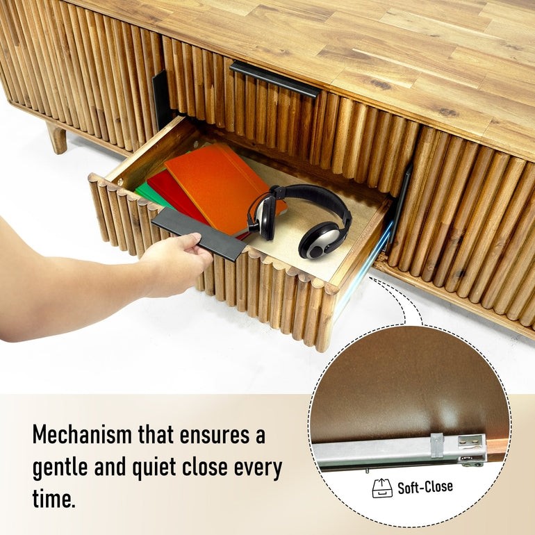 Bosk Wood Fluted TV Stand Megsu