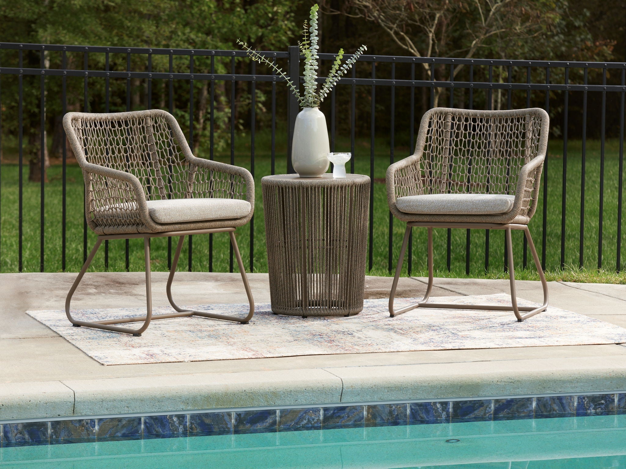 Majors Beach - Outdoor Table And 2 Chairs (Set of 3) - Beige Unique Piece Furniture