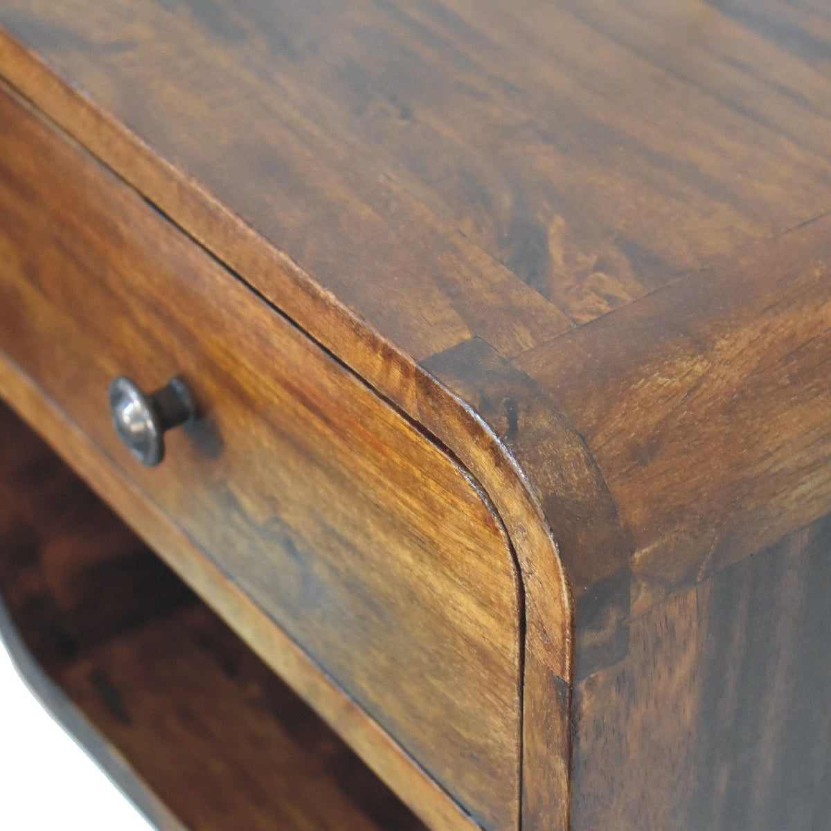 Curve Upper Slot Floating Nightstand Unique Piece Furniture