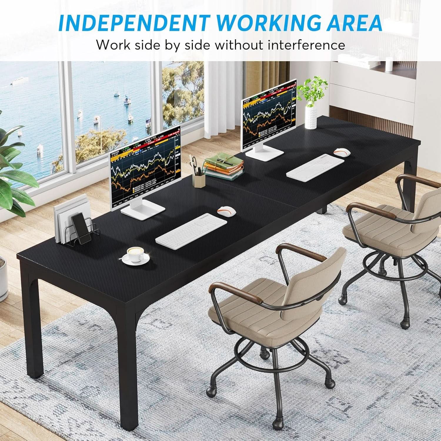 78.7 Inch Ultra Long Industrial Grade Two Person Desk ShipItFurniture