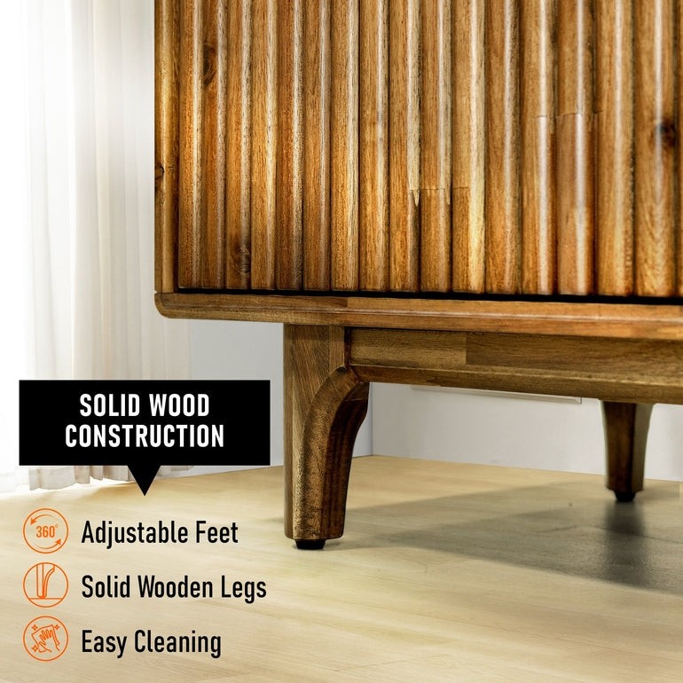 Bosk Wood Fluted TV Stand Megsu