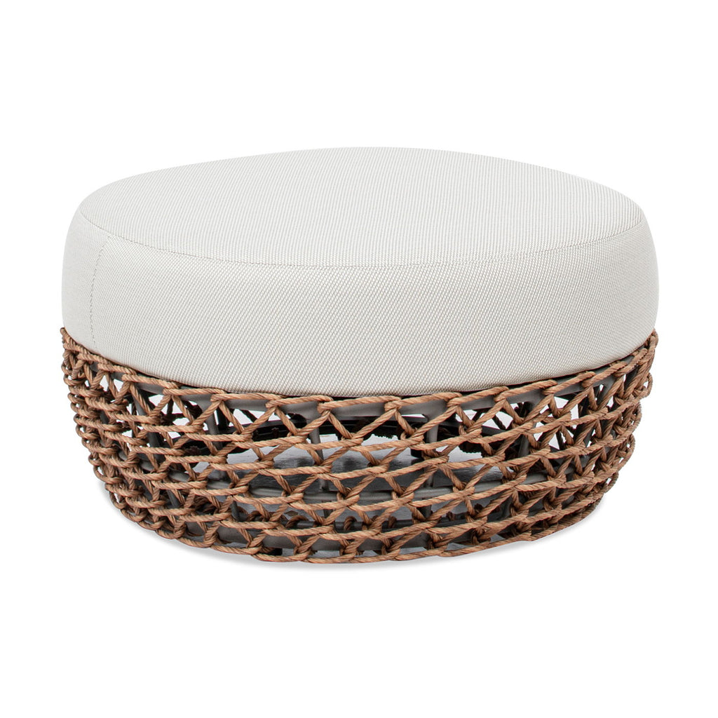 Willow - Round Upholstered Patio Ottoman Unique Piece Furniture