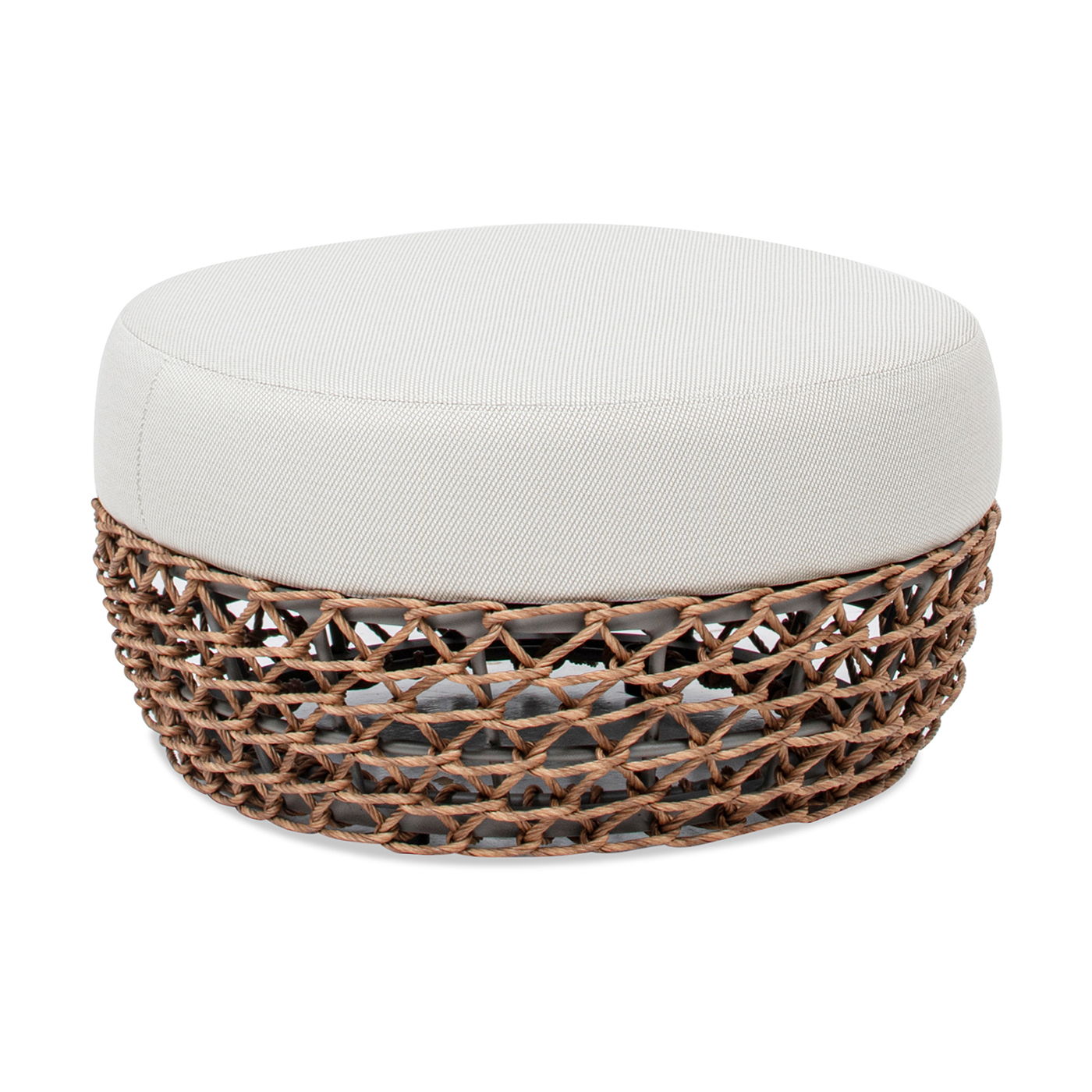 Willow - Round Upholstered Patio Ottoman Unique Piece Furniture