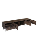 78" TV Stand With Storage Cabinets For Living Room - Walnut Unique Piece Furniture