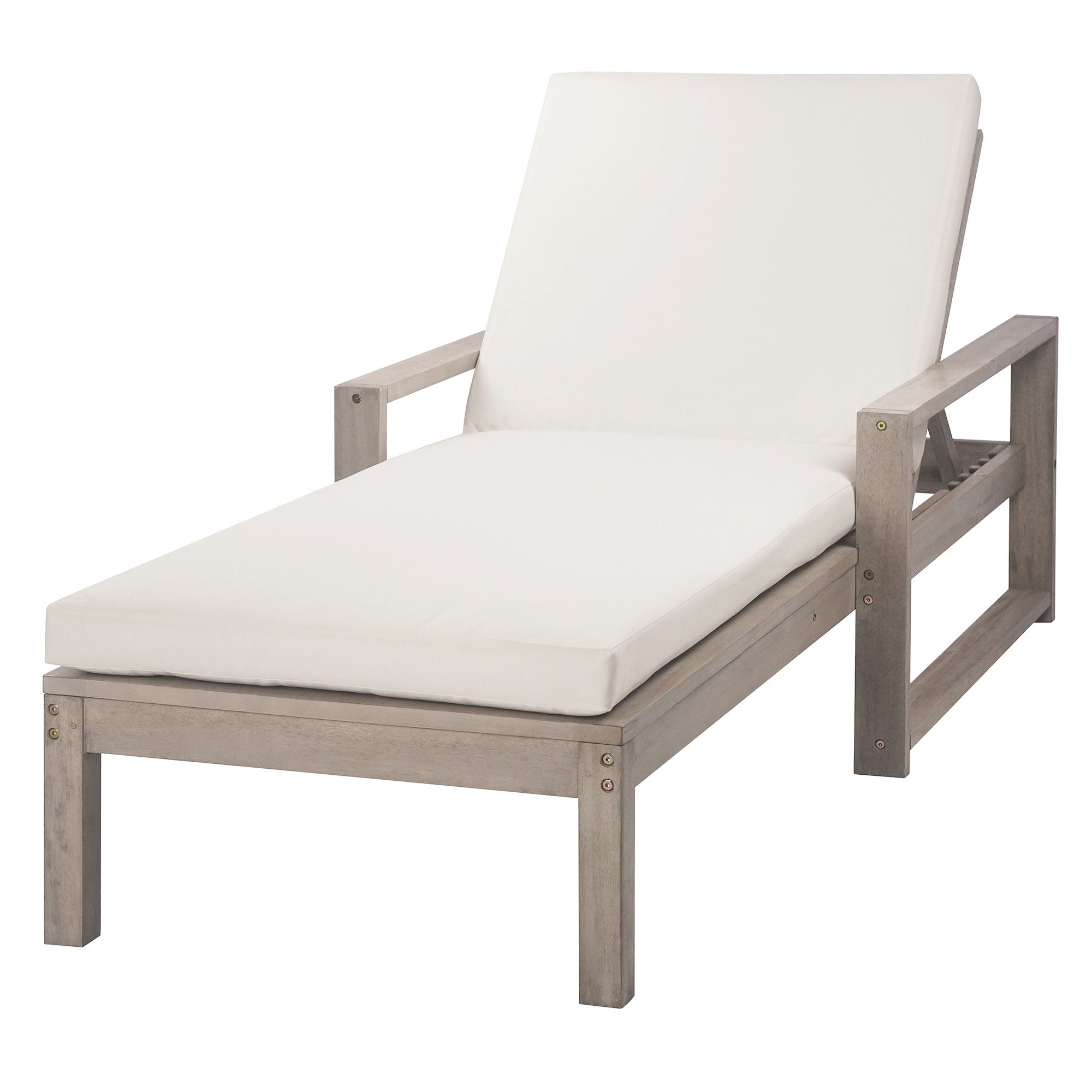 Outdoor Lounge Chairs, 5 Position Chaise Lounge With Adjustable Backrest (Set of 2) - Gray Unique Piece Furniture