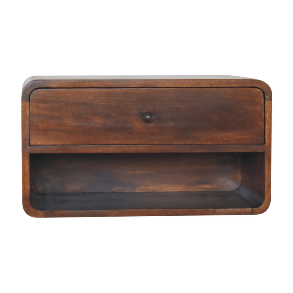 Curve Upper Slot Floating Nightstand Unique Piece Furniture