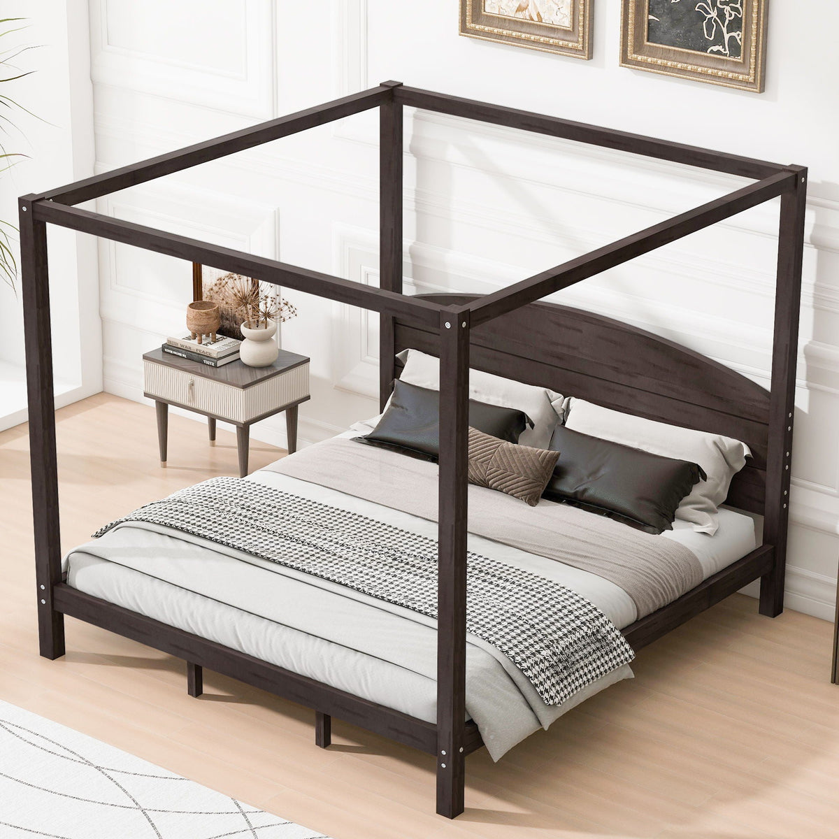 anopy Platform Bed With Headboard And Support Legs Unique Piece Furniture