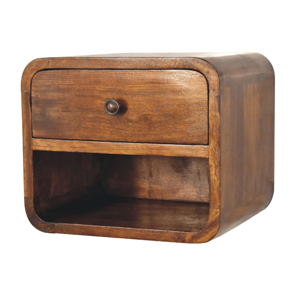 Curve Upper Slot Floating Nightstand Unique Piece Furniture