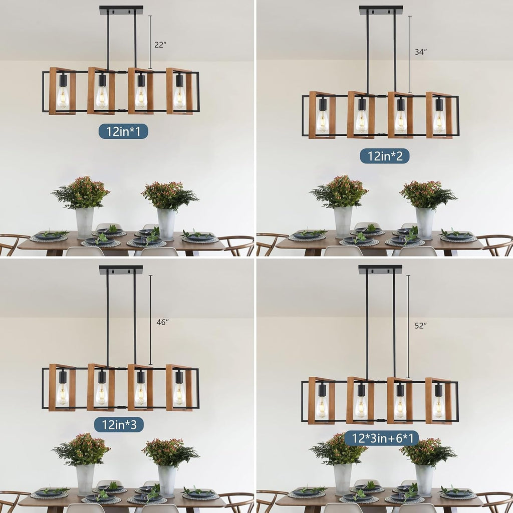 Farmhouse Linear Semi-Caged Chandelier Farmhouse Decor