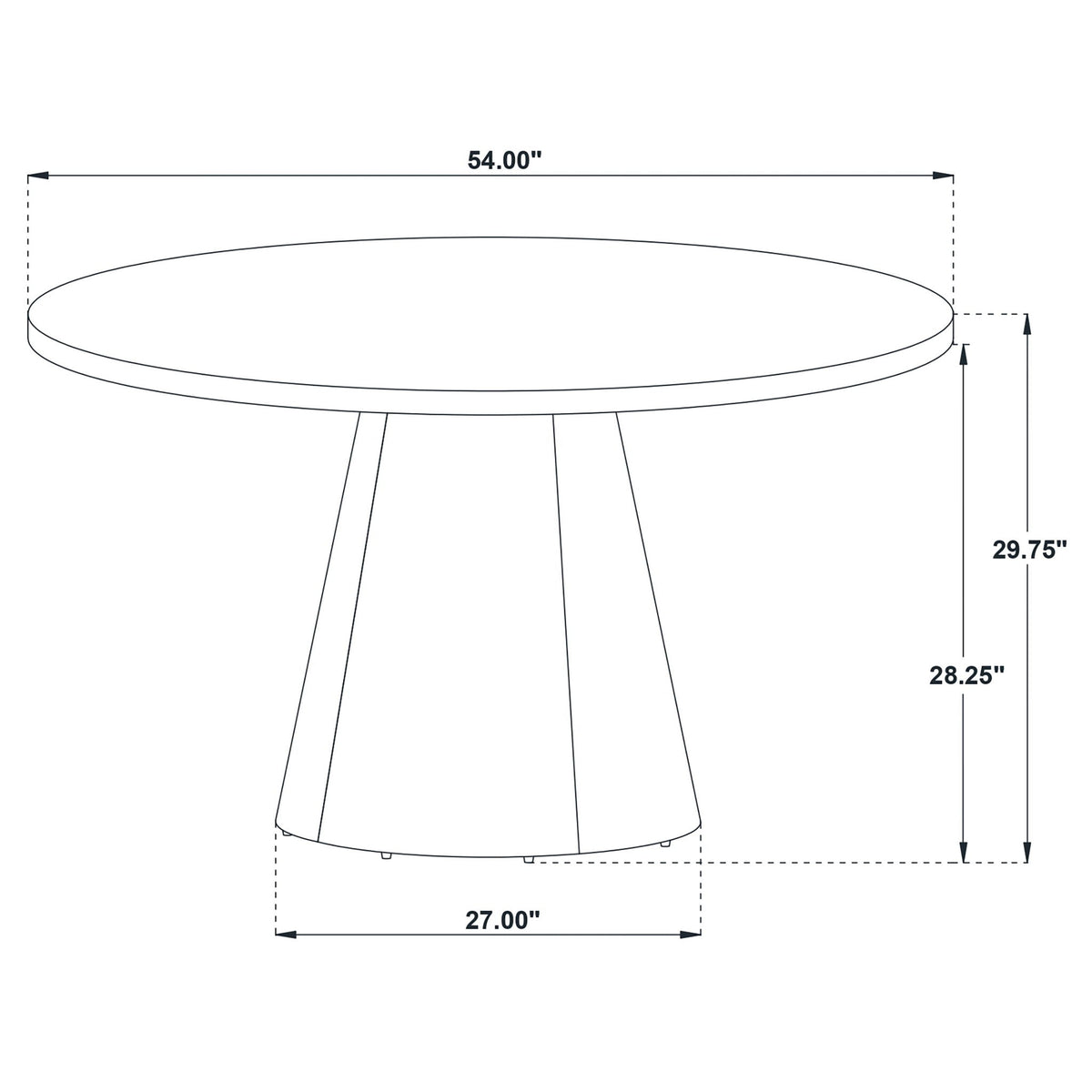 Franklin 54-inch Round Wood Pedestal Base Dining Table Dark Brown Unique Piece Furniture