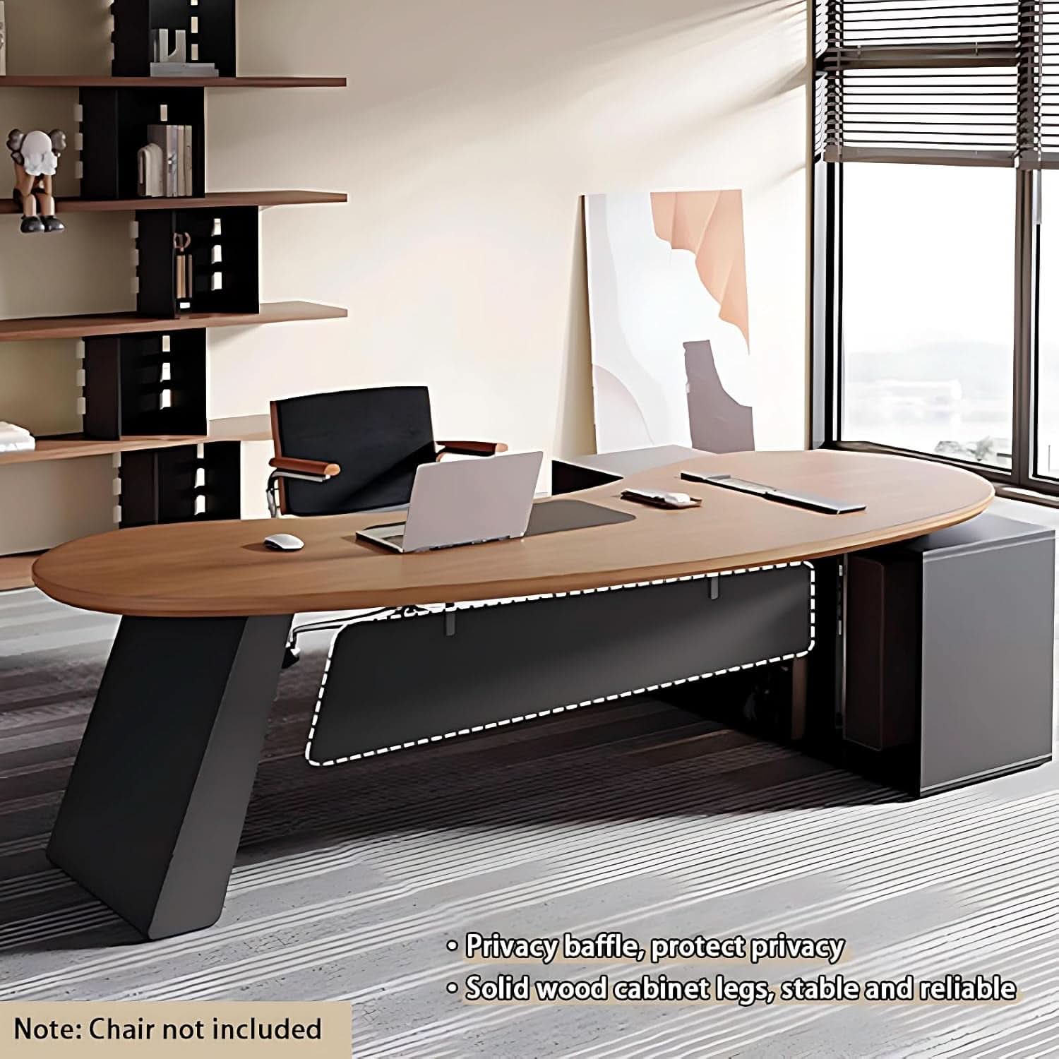 Spacious L Shaped Executive Desk With Side Storage System ShipItFurniture