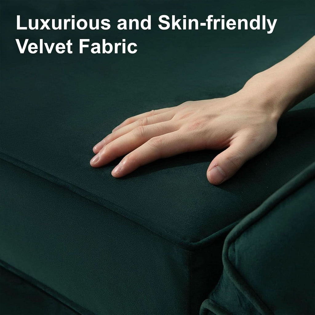 Luxurious Emerald Green Velvet Modular Sleeper Sofa ShipItFurniture