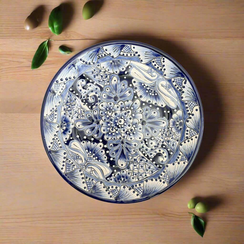 10" Talavera Blue & White Dinner Plate | Mexican Dinnerware The Talavera Hub