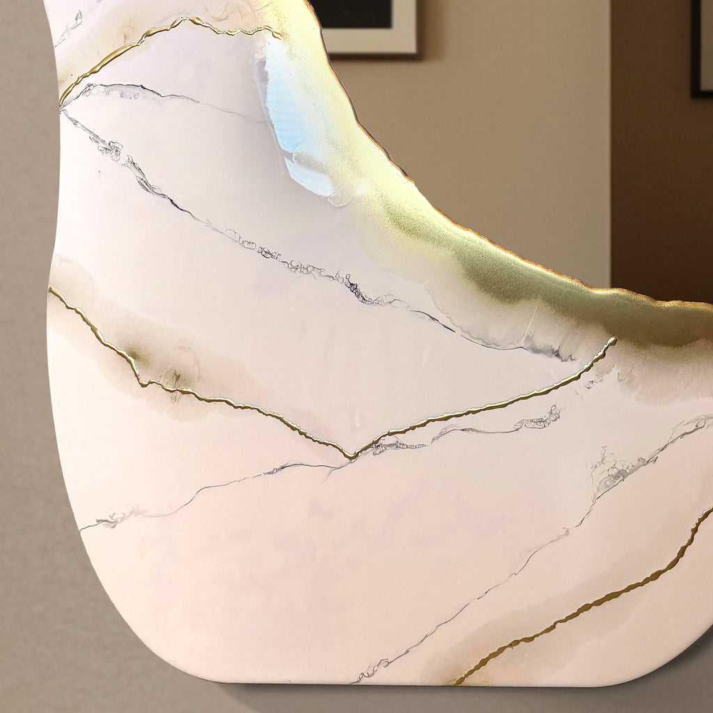 Ivory Vein – Freestanding Irregular White Marble Wall Décor Tatiana & Glen