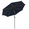 10 Feet Patio Umbrella with 112 Solar Lights and Crank Handle-Navy VYSN