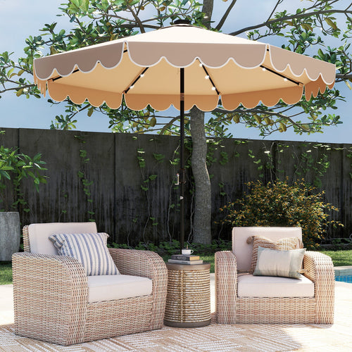 10 Feet Solar Patio Umbrella with 24 LED Lights DirectDeals