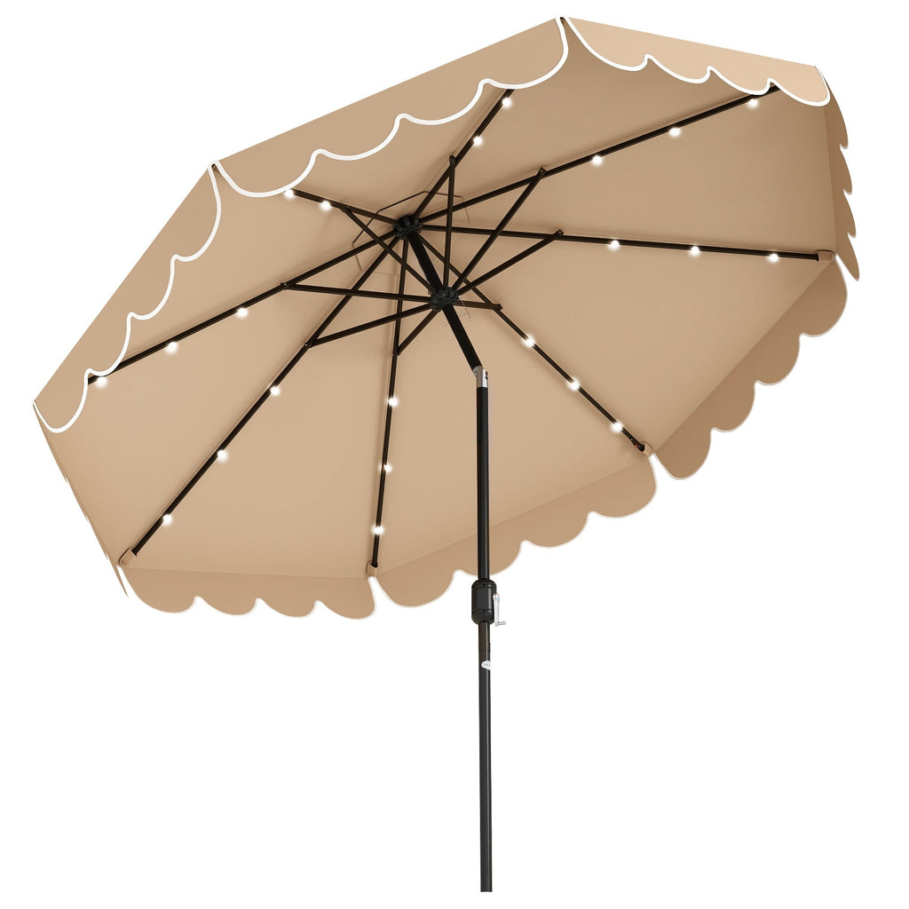 10 Feet Solar Patio Umbrella with 24 LED Lights DirectDeals