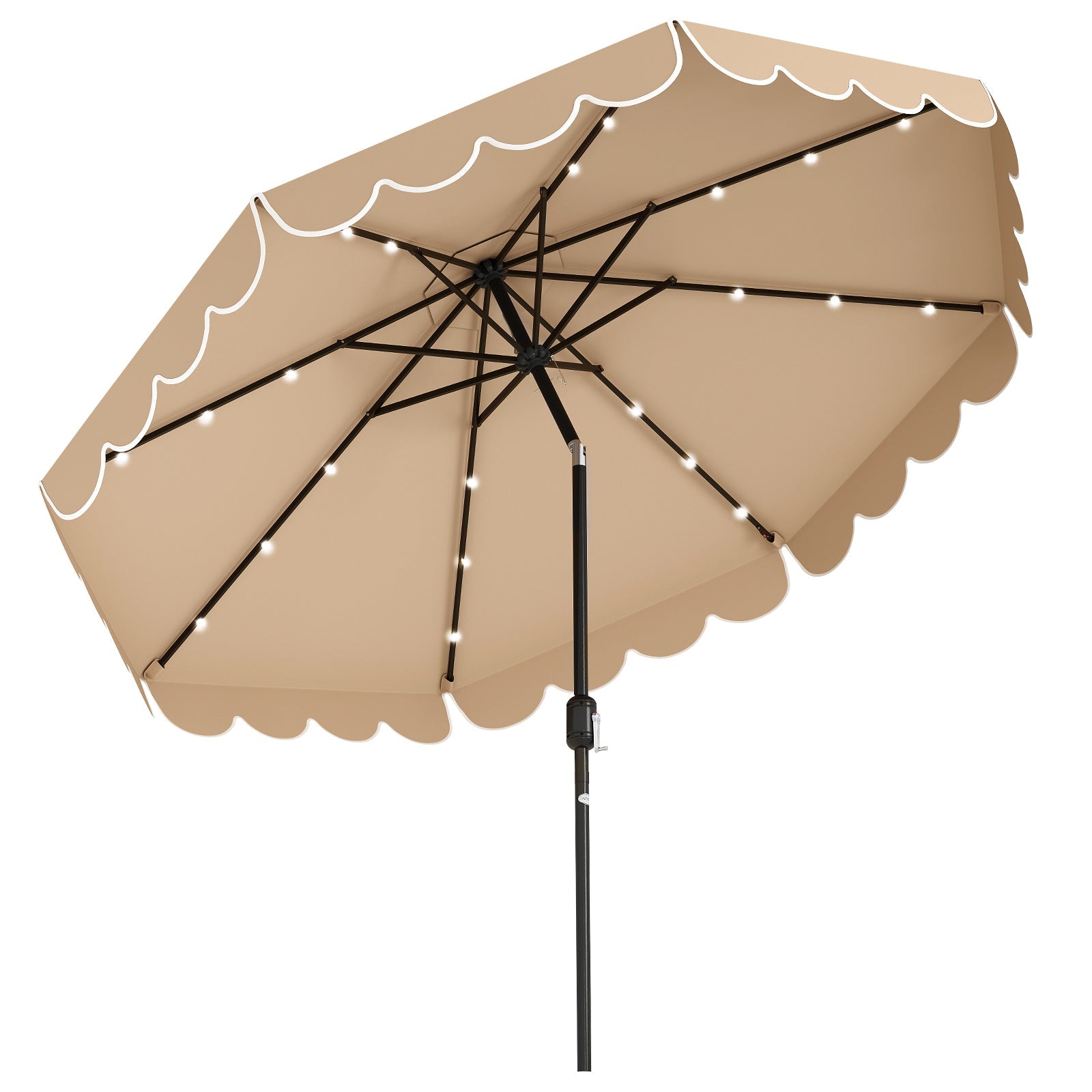 10 Feet Solar Patio Umbrella with 24 LED Lights DirectDeals