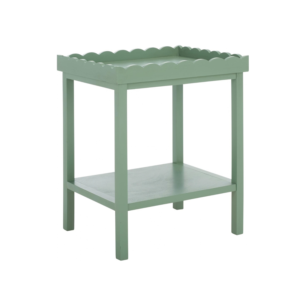 Hallie Scalloped Side Table in Mint Green Shop Fête