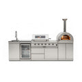 112-Inch 4-Burner 108K BTU Outdoor Kitchen Island With Pizza Oven, Rotisserie & Refrigerator (SAK94565) SAKSBY WHOLESALE