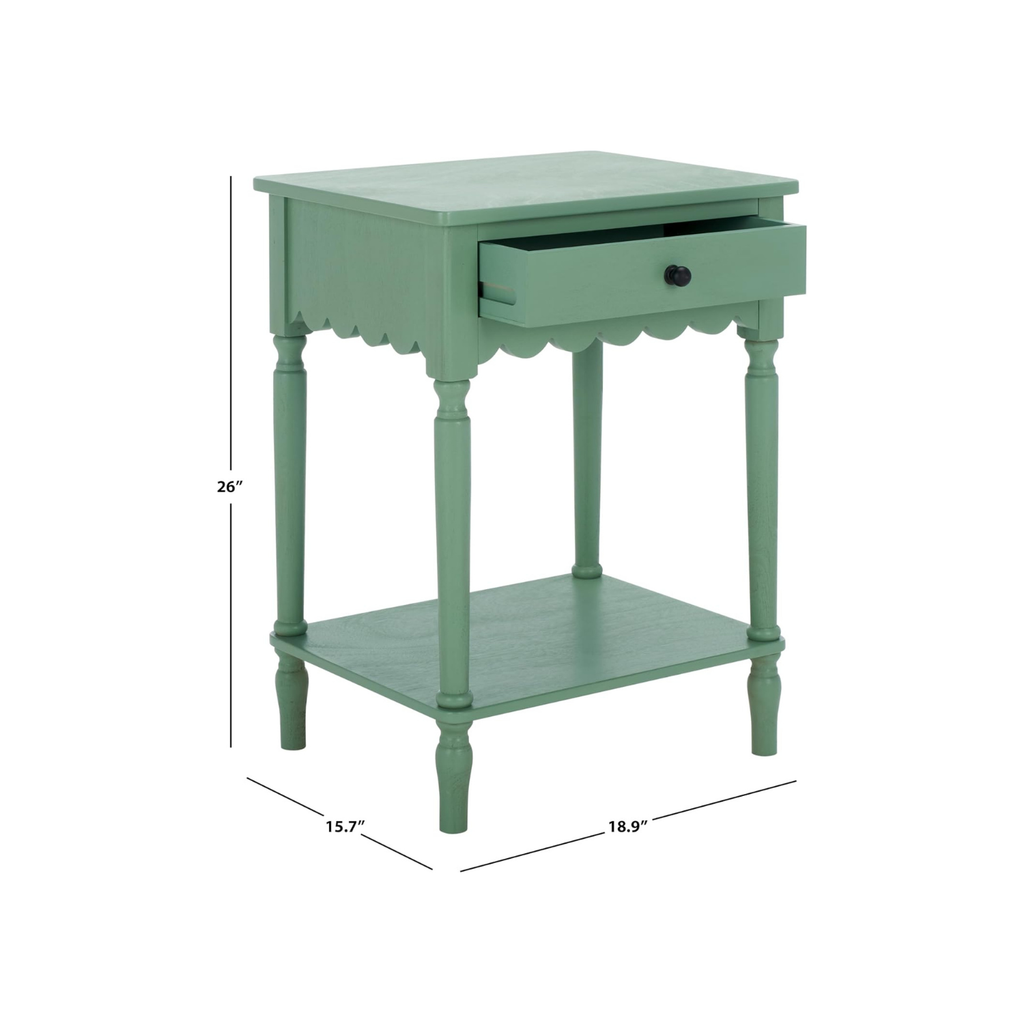 Wood Scalloped Side Table in Mint Green Shop Fête