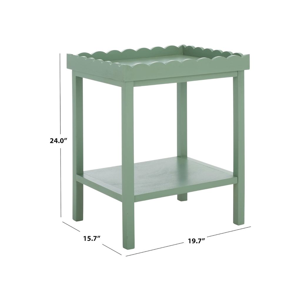 Hallie Scalloped Side Table in Mint Green Shop Fête