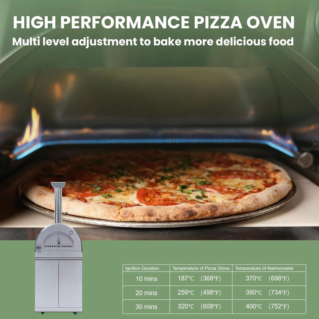 125-Inch 4-Burner 108K BTU Outdoor Kitchen Island With Pizza Oven, Rotisserie & Refrigerator (SAK55768) SAKSBY WHOLESALE