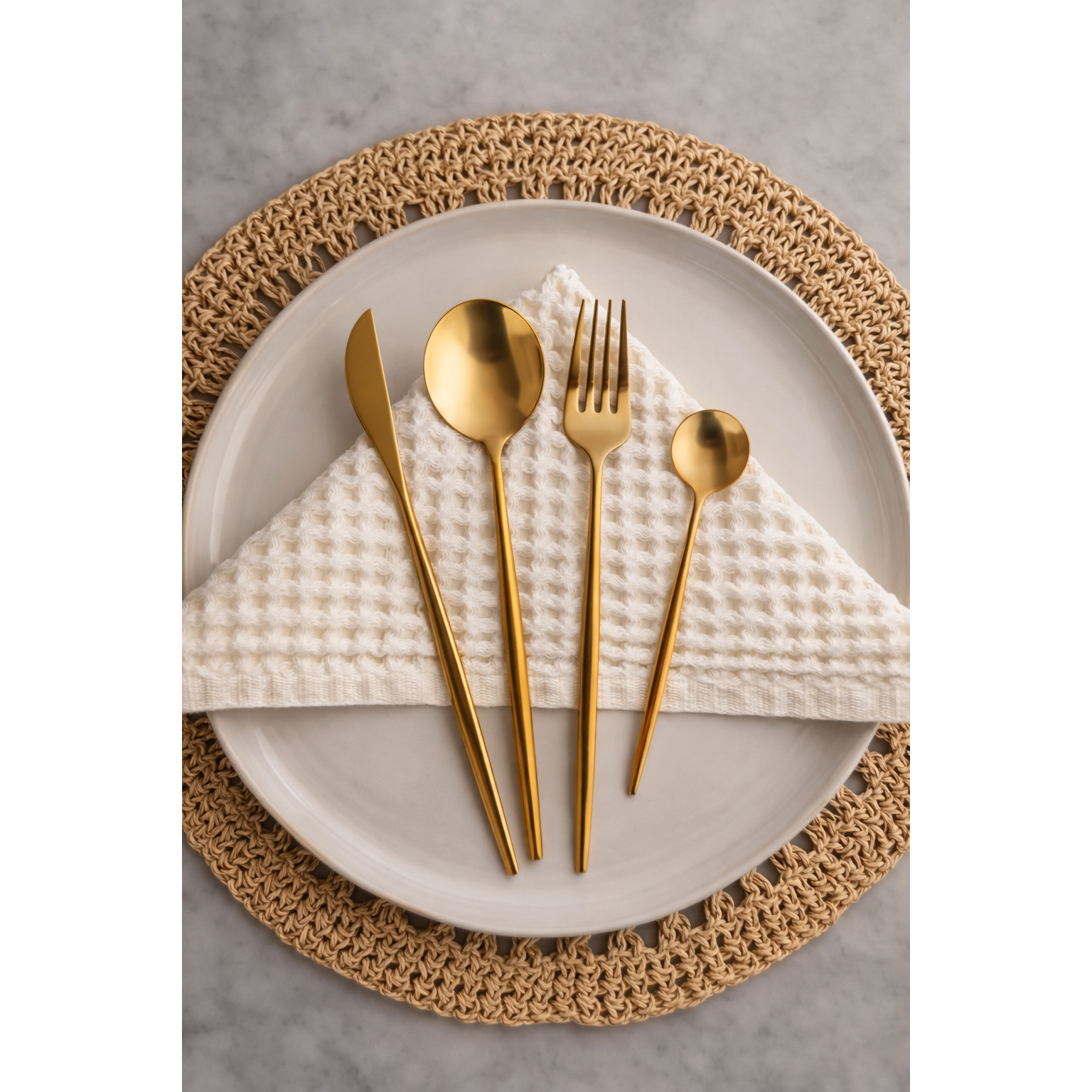 Monaco Gold Flatware Set - 16 Piece Busa Designs