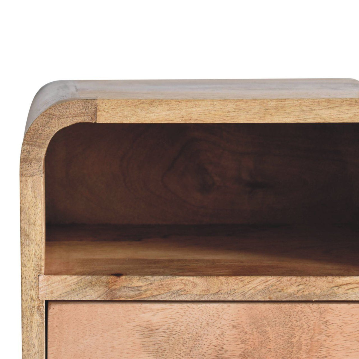 Curved Upper Slot Floating Nightstand Unique Piece Furniture