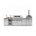128-Inch 6-Burner 120K BTU Outdoor Kitchen Island With Pizza Oven, Rotisserie & Refrigerator (SAK75770) SAKSBY WHOLESALE