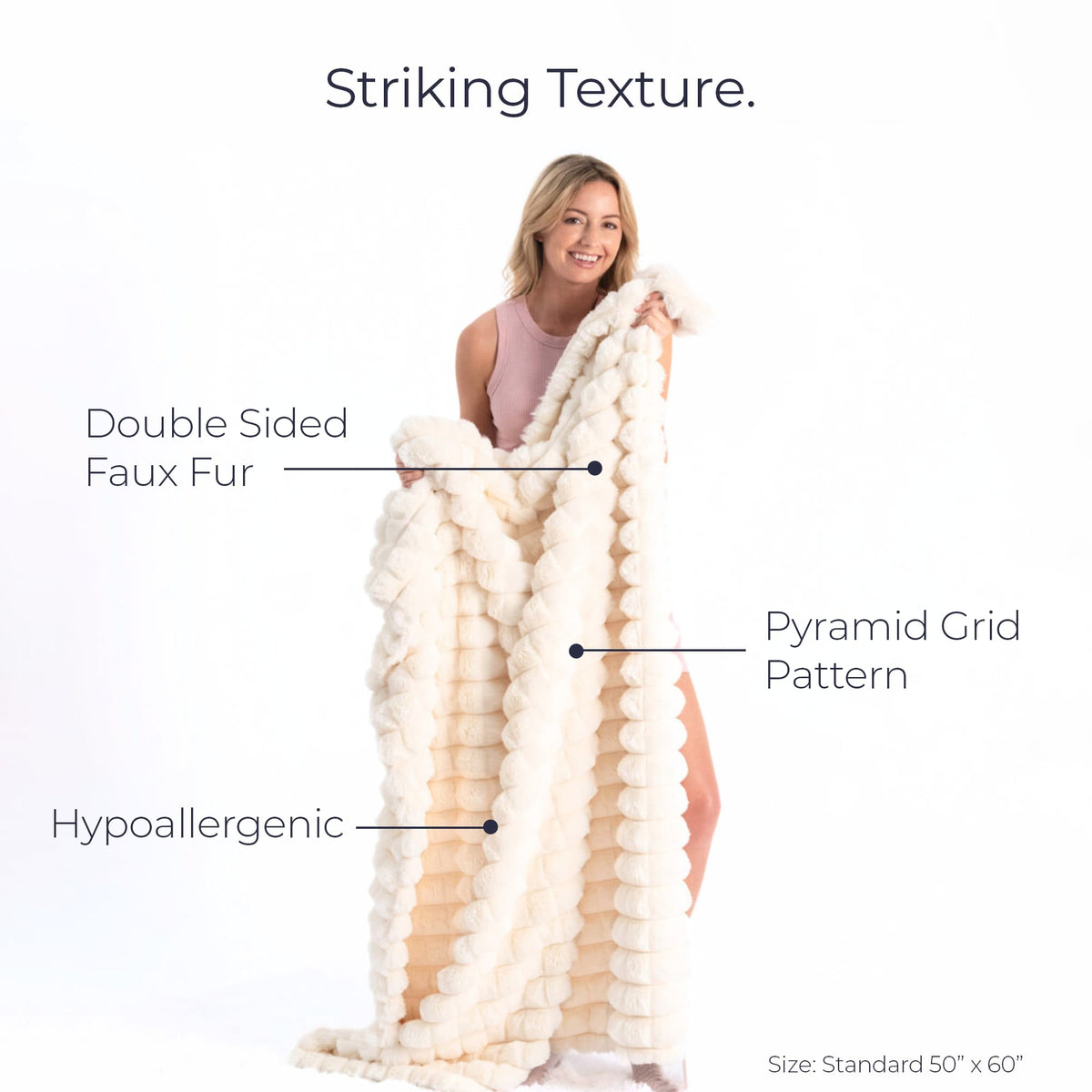 Pyramid Grid Throw Blanket Moon Pod