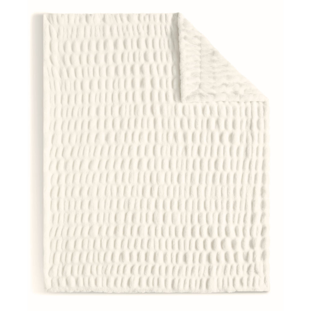 Rippled Faux Fur Throw Blanket Moon Pod