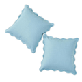 Blue Scalloped Edge Pillow - 18" x 18" Shop Fête