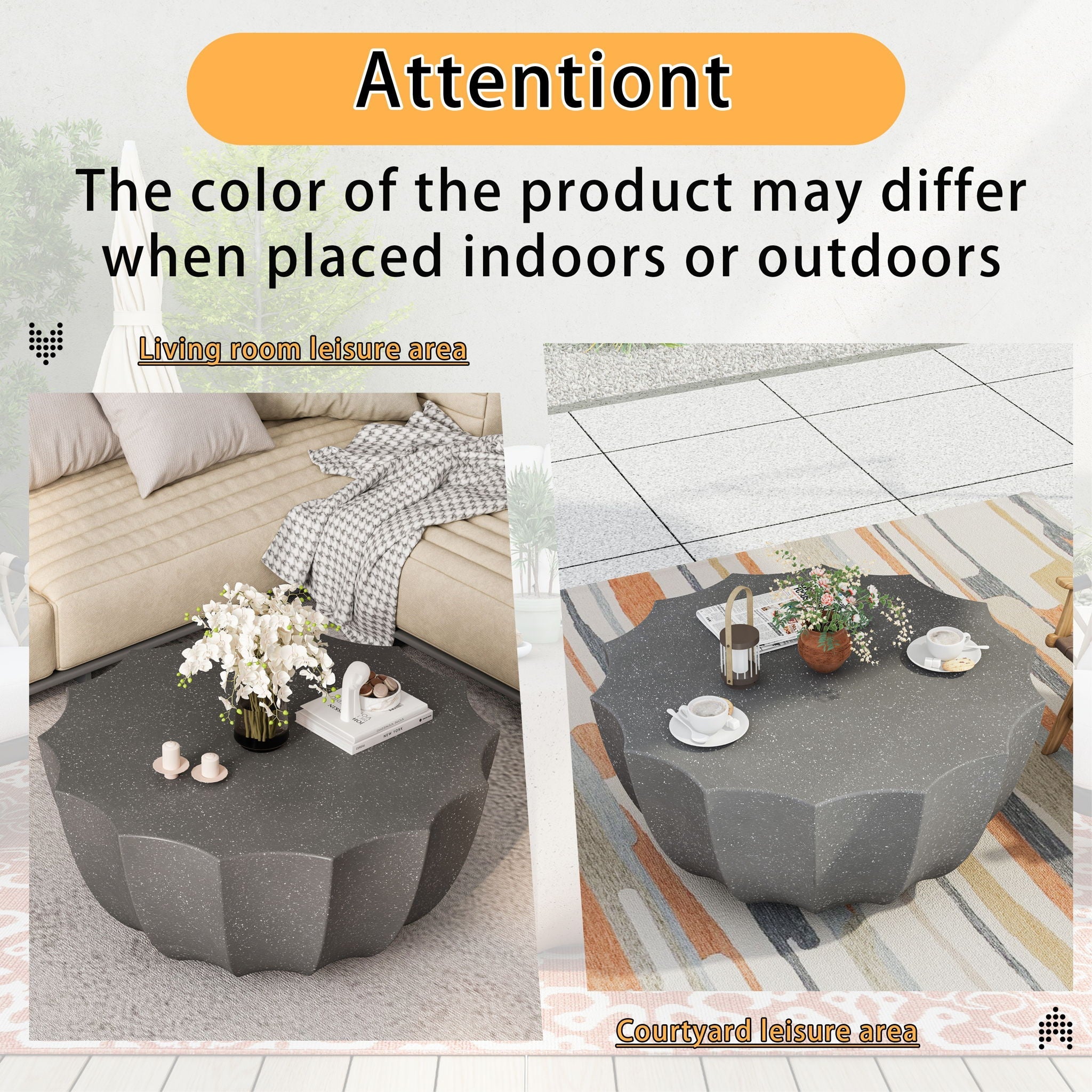 Modern Round Coffee Table For Indoor / Outdoor Unique Piece Furniture