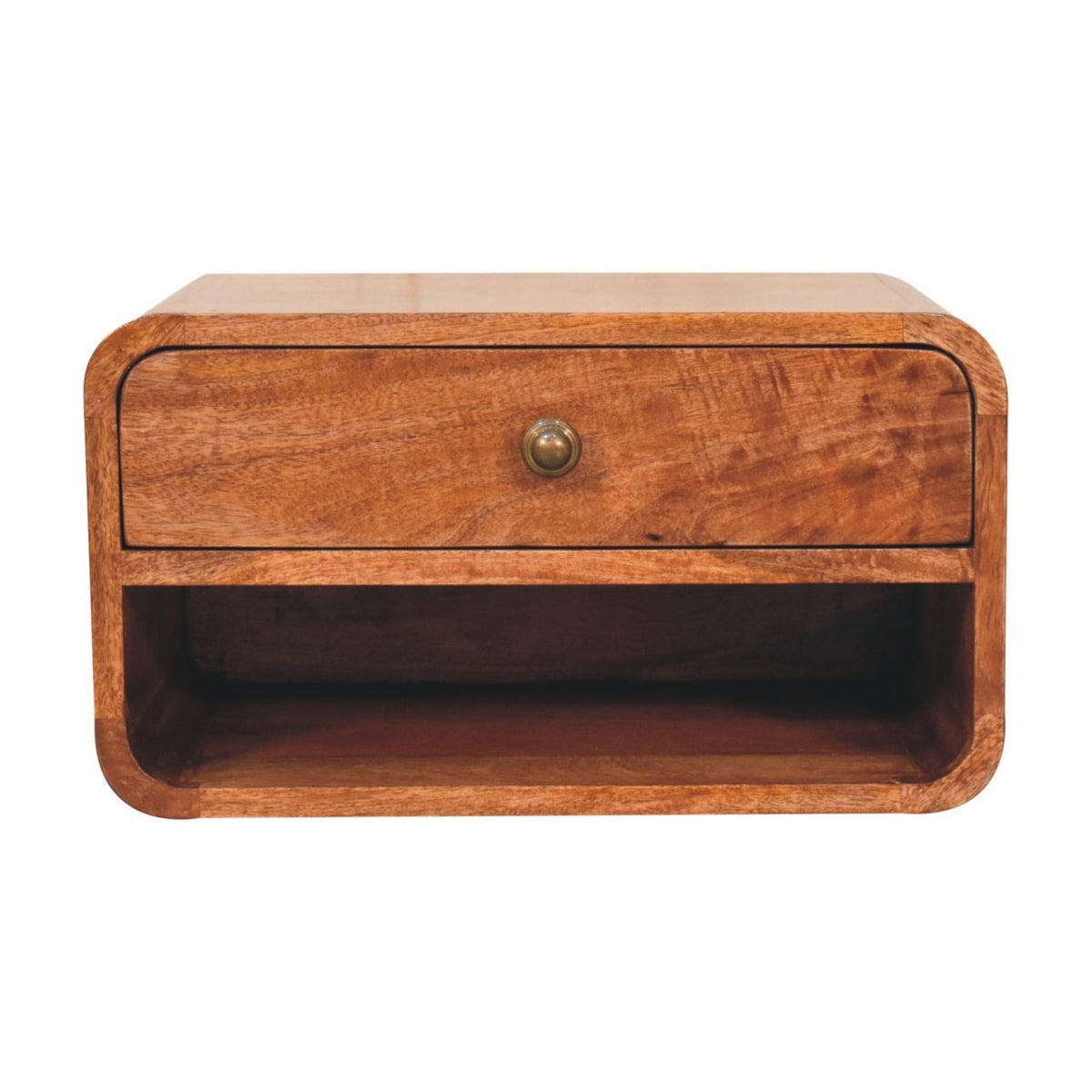 Curve Upper Slot Floating Nightstand Unique Piece Furniture