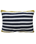 Striped Blue Decorative Outdoor Pillow 14"x20" Vibhsa
