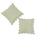 Green Stripe Scalloped Edge Pillow - 18" x 18" Shop Fête