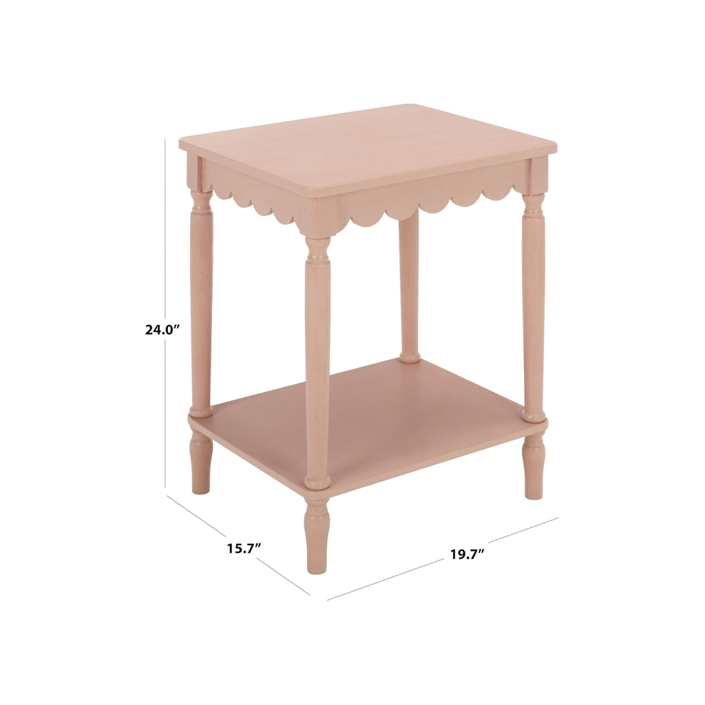 Mattie Scalloped Side Table in Pink Shop Fête