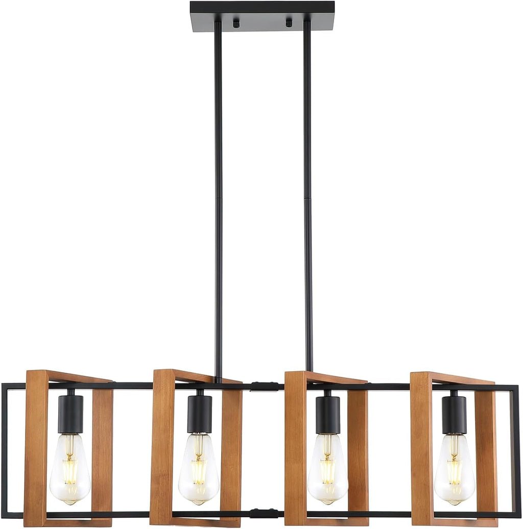 Farmhouse Linear Semi-Caged Chandelier Farmhouse Decor