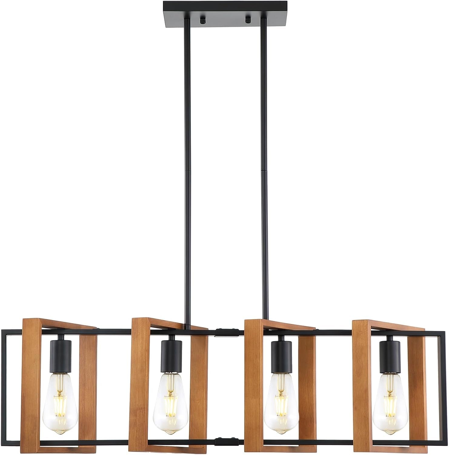 Farmhouse Linear Semi-Caged Chandelier Farmhouse Decor