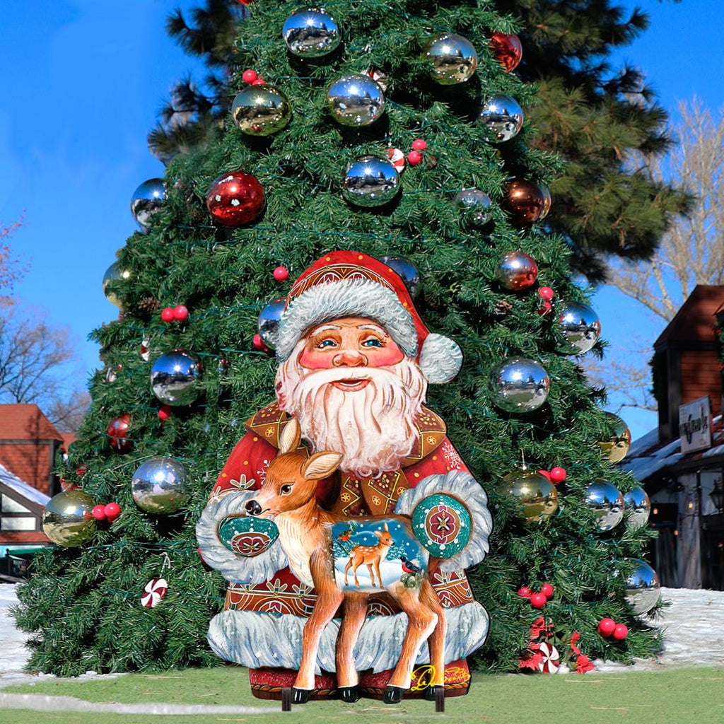 Deerest Friends Christmas Outdoor Yard Sign by G. DeBrekht - Christmas Santa Snowman Decor - 8118081F G.DeBrekht