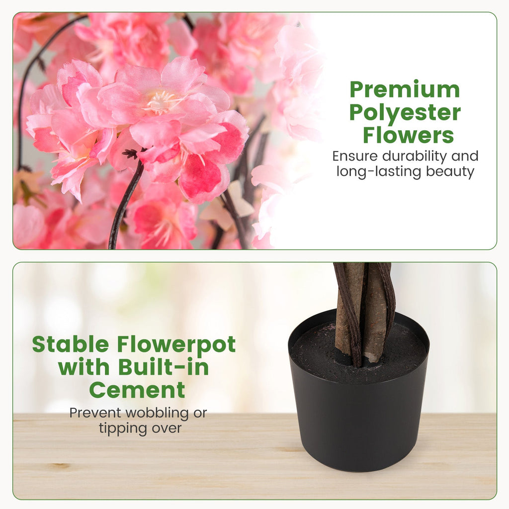 5.5 FT Tall Artificial Cherry Blossom Tree with Pink/White Flowers 2 Pack DirectDeals