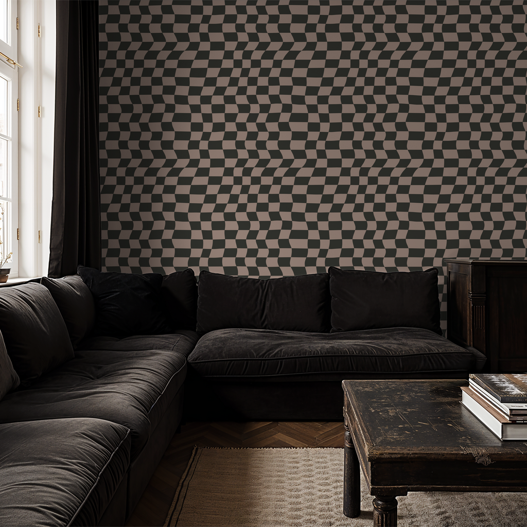 Checked In Wallpaper WALL BLUSH
