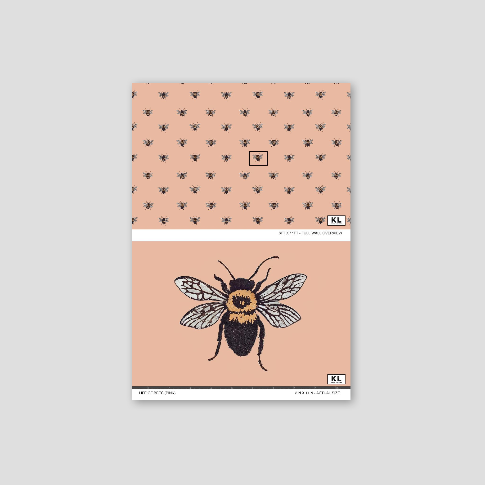 Life of Bees (Pink) Wallpaper WALL BLUSH