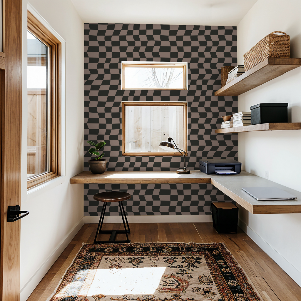 Checked In Wallpaper WALL BLUSH