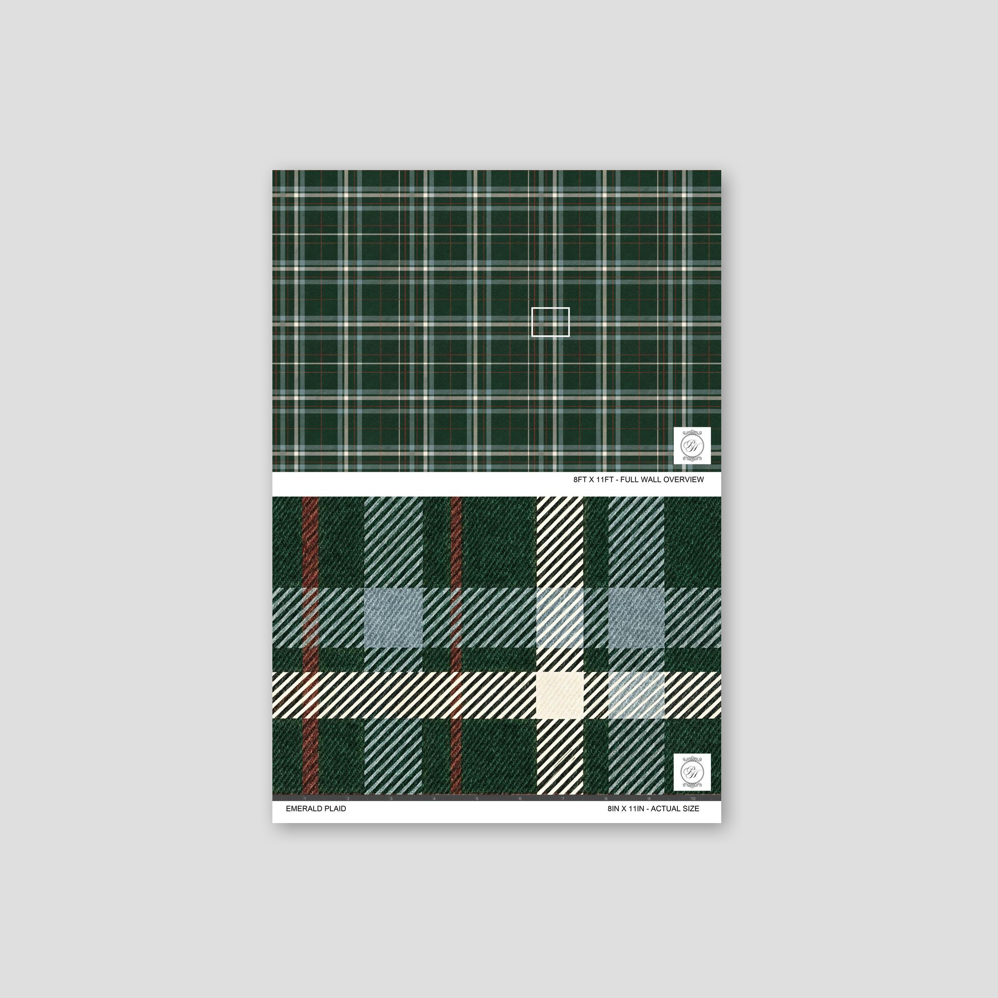 Emerald Plaid Wallpaper WALL BLUSH